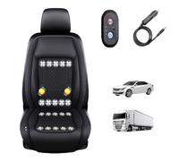 LRF-yxkj Siège Ventilé 12v/24v, 3 Vitesses Réglables de Vent Housse De Siège Climatisé pour Voitures, SUV, camions,Black-24V20-BladeFan+Massage