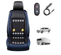 LRF-yxkj Siège Ventilé 12v/24v, 3 Vitesses Réglables de Vent Refroidissement De Siège De Voiture pour Voitures, SUV, camions,Blue-12V20-BladeFan+Massage