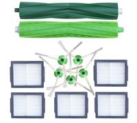LRFDRESS Brosses de rechange pour iRobot Roomba E & I Série E5 E6 i7 i7+ i3 i3+ i4 i4+ i6 i6+ j7 j7+ i8 i8+, 2 jeux de brosses en caoutchouc principales, 5 filtres, 5 brosses latérales, accessoires de
