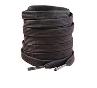 LRFNKCT 1/2 paire de lacets plats blancs et noirs for baskets(1 Pair Double Black,140cm)