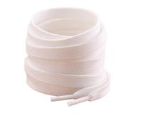 LRFNKCT 1/2 paire de lacets plats blancs et noirs for baskets(1 Pair Double White,90cm)