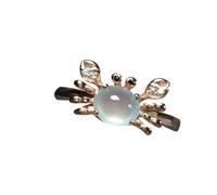 LRFNKCT Bagues, bagues vintage, Bague crabe en calcédoine naturelle plaquée or en argent S925 for femme, idéale for le yoga
