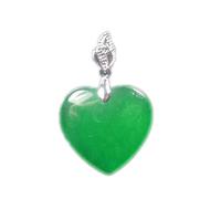 LRFNKCT Collier pendentif, Collier Feng Shui en jade vert, cœur de jade, cœur de pêche