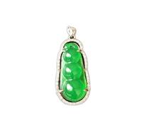 LRFNKCT Collier pendentif, Collier pendentif en jade vert Feng Shui naturel Fortune Haricot de fortune