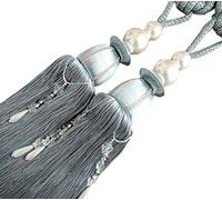 LRFNKCT Embrasures de Rideaux, 1 Paire D'embrasses De Corde Rideau en Perles Décoratives avec Glands, Embrasses Créatives À Boucle