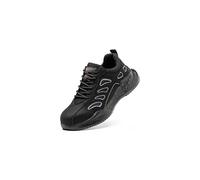 LRFVADW Chaussures de sécurité légères pour homme avec bout en acier - Respirantes - Tendance - Pour l'extérieur - Marque de luxe, noir, 45 1/3 EU