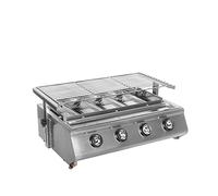 LRFVADW Lot de 2 grilles de barbecue avec plaque de cuisson infrarouge en acier inoxydable, grille sans fumée, brûleur à gaz, barbecue et cuisinière recouverte de verre