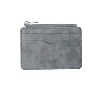LRFVADW Portefeuilles pour Hommes Men's Card Wallet Short Matte Leather Retro Multi-Card Frosted Fabric Holder Money Minimalist Purse Transparent Coins(Grijs)