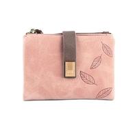 LRFVADW Sac à Main pour Femme Feuilles gravées Petite Portefeuille Femme Femmes Bracelet Marque Purse Soft PU en Cuir Maison Porte-Cartes Mini Girl Porte-Monnaie(Pink)