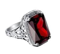 LRGKMCWTOB Élégante bague de fiançailles en argent 925 tanzanite naturelle 3,5 carats pour femme Taille 6-10, Size 6, Argent, Tanzanite||rubis