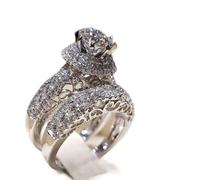 LRGKMCWTOB Lot de 2 bagues de mariage tendance en argent sterling 925 avec zircone cubique AAA - Alliance de fiançailles, Size 6, Zircone, métal, argent, Zircone cubique