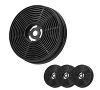 lrgnixs Lot de 4 filtres à charbon actif de rechange, pour hotte aspirante, ronds, compatibles avec PKM CH33060WB CH33060SB CF140 S22-60BBPY