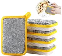 lrgnixs Lot de 5 éponges de nettoyage, double éponge pour vaisselle, multi-usages absorbants, chiffons à vaisselle pour la vaisselle, outil de nettoyage de la vaisselle