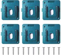 lrgnixs Lot de 6 supports de batterie pour Makita & Bosch, support de batterie 14,4 V/18 V, support de batterie avec 12 vis, outils électriques (sans batterie)