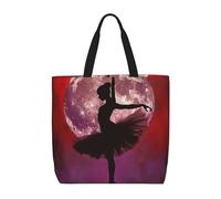 LRHCNZDCP Beau sac fourre-tout réutilisable pour femme, imperméable, léger, pour le shopping, les voyages et un usage quotidien, Danse ballerine, Taille unique