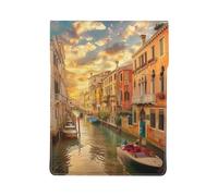 LRHCNZDCP Belle housse en cuir pour ordinateur portable de 13 pouces avec vue sur le canal de Venise - Pour voyage, travail, affaires, Magnifique vue sur le Canal de Venise, Taille unique