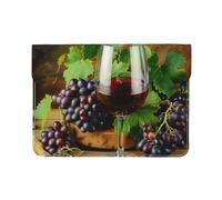LRHCNZDCP Belle housse en cuir pour ordinateur portable de 13 pouces avec vue sur le canal de Venise - Pour voyage, travail, affaires, Art Red Wine Galsses & Raisins, Taille unique