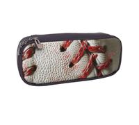 LRHCNZDCP Belle trousse à crayons en cuir avec imprimé papillon de grande capacité pour l'école, le bureau, l'université, adultes, garçons et filles, Baseball Lace Close Up, Taille unique, Cartable