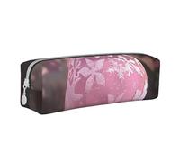 LRHCNZDCP Belle trousse à crayons en cuir imprimé boule de Noël - Jolie trousse à crayons avec fermeture éclair pour l'école et le bureau, blanc, Taille unique, Cartable