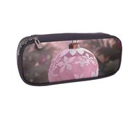 LRHCNZDCP Belle trousse à crayons en cuir imprimée boule de Noël grande capacité pour l'école, le bureau, l'université, adultes, garçons et filles, Noir , Taille unique, Cartable