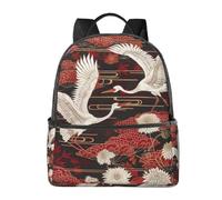 LRHCNZDCP Cartable imprimé lamantins des Antilles - Sac à dos pour ordinateur portable - Élégant et léger - Sac à dos de voyage pour enfants, garçons et filles, Deux grues chrysanthèmes, One Size, Sac