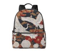 LRHCNZDCP Cartable imprimé lamantins des Antilles - Sac à dos pour ordinateur portable - Élégant et léger - Sac à dos de voyage pour enfants, garçons et filles, Deux grues Chrysanthèmes 1, One Size
