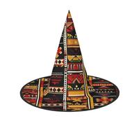 LRHCNZDCP Chapeau de sorcière d'Halloween imprimé à motif ethnique africain pour femmes et hommes, fêtes festives, cosplay, accessoires d'Halloween, 1 pièce