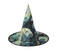 LRHCNZDCP Chapeau de sorcière d'Halloween imprimé animaux marins pour femmes et hommes, fêtes festives, cosplay, accessoires d'Halloween, 1 pièce