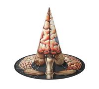 LRHCNZDCP Chapeau de sorcière d'Halloween imprimé cerveau humain pour femmes et hommes, fêtes festives, cosplay, accessoires d'Halloween, 1 pièce