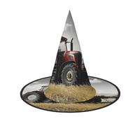 LRHCNZDCP Chapeau de sorcière imprimé tranquil tracteur agricole pour femmes et hommes, fêtes festives, cosplay, accessoires d'Halloween, 1 pièce