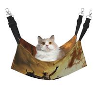 LRHCNZDCP Cool Bull Riding Lit hamac pour chat Imprimé Lit doux double couche à suspendre pour petit animal de compagnie, M