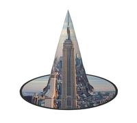 LRHCNZDCP Empire State Building - Lot de 3 chapeaux de sorcière imprimés d'Halloween pour femmes et hommes, fêtes festives, cosplay, accessoires d'Halloween