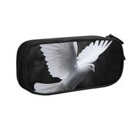 LRHCNZDCP Flying Dove Trousse à crayons avec imprimé colombe mignonne pour l'école et le bureau, noir, Noir , Taille unique, Cartable