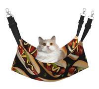 LRHCNZDCP Fun Food Hot Dogs Lit hamac pour chat, lit doux à double couche à suspendre pour petit animal de compagnie, L