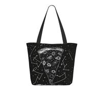 LRHCNZDCP Grand sac à main léger à imprimé popcorn - Sac fourre-tout - Sac à main léger pour femme - Pour le travail, les voyages, le shopping, Constellation de pizza, Taille unique