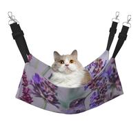 LRHCNZDCP Hamac lit pour chat avec imprimé floral lavande à double couche doux à suspendre pour petit animal de compagnie, taille M
