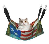 LRHCNZDCP Hamac pour chat avec motif drapeau de Porto Rico, lit doux à double couche à suspendre pour petit animal de compagnie, taille M