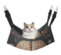 LRHCNZDCP Hamac pour chat imprimé cerveau humain, lit doux double couche suspendu pour petit animal de compagnie, L