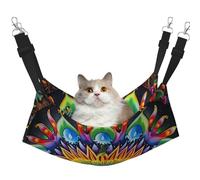 LRHCNZDCP Hamac pour chat imprimé champignon abstrait coloré mandala lit doux double couche suspendu pour petit animal de compagnie, M