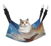 LRHCNZDCP Hamac pour chat imprimé dauphin drôle, lit doux double couche à suspendre pour petit animal de compagnie, taille M