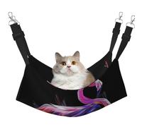 LRHCNZDCP Hamac pour chat imprimé flamant rose abstrait, lit doux à double couche à suspendre pour petit animal de compagnie, taille M