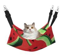 LRHCNZDCP Hamac pour chat imprimé pastèque rouge, lit doux double couche à suspendre pour petit animal de compagnie, taille M