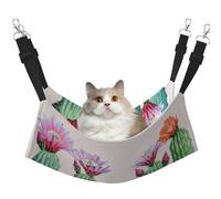 LRHCNZDCP Hamac pour chat imprimé plante fleurie, lit doux double couche suspendu pour petit animal de compagnie, taille M