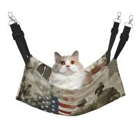 LRHCNZDCP Hamac pour chat imprimé soldats militaires américains, lit doux double couche à suspendre pour petit animal de compagnie, taille L