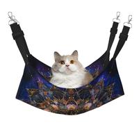 LRHCNZDCP Hamac rectangulaire imprimé mandala pour chat, lit doux double couche à suspendre pour petit animal de compagnie, L