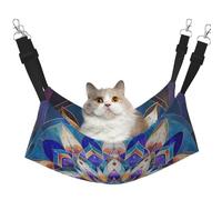 LRHCNZDCP Hamac rectangulaire imprimé mandala pour chat, lit doux double couche à suspendre pour petit animal de compagnie, taille M