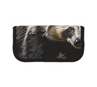 LRHCNZDCP Honey Badger Trousse à crayons en toile avec fermeture éclair, Noir , Taille unique, Cartable
