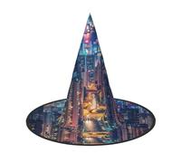LRHCNZDCP Hong Kong Lot de 3 chapeaux de sorcière d'Halloween imprimés pour femmes et hommes pour fêtes festives, cosplay, accessoires d'Halloween
