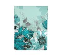 LRHCNZDCP Housse en cuir imprimé lamantins des Antilles pour ordinateur portable 13" - Pour voyage, travail, affaires, Turquoise, bleu sarcelle, floral, Taille unique