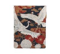 LRHCNZDCP Housse en cuir imprimé lamantins des Antilles pour ordinateur portable 13" - Pour voyage, travail, affaires, Deux grues Chrysanthèmes 1, Taille unique